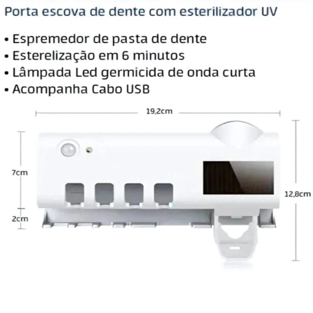 SUPORTE PARA ESCOVAS DE DENTES INTELIGENTE COM APLICADOR