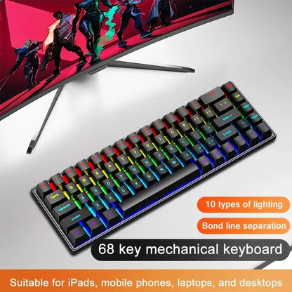 TECLADO MECÂNICO K68 RGB COM FIO