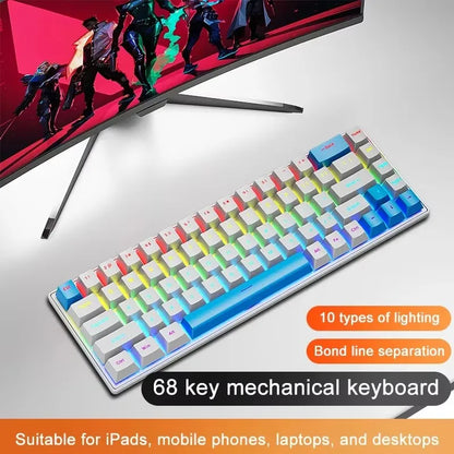 TECLADO MECÂNICO K68 RGB COM FIO