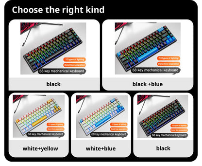 TECLADO MECÂNICO K68 RGB COM FIO